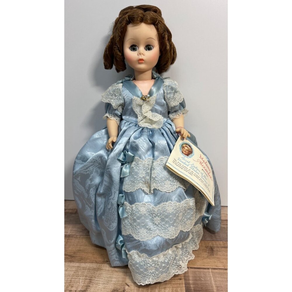 Madame Alexander First Ladies Series II Doll "Sarah Polk" In Blue Satin & Lace 1